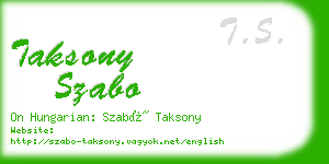 taksony szabo business card